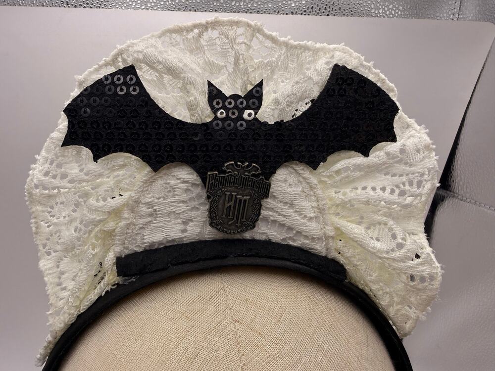 Disney Parks Haunted Mansion Hostess Maid Bat headband Collectible